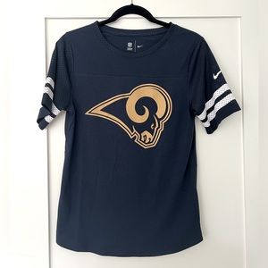 LA Rams NFL Women's Soft Mesh Varsity Stripe T-Shirt